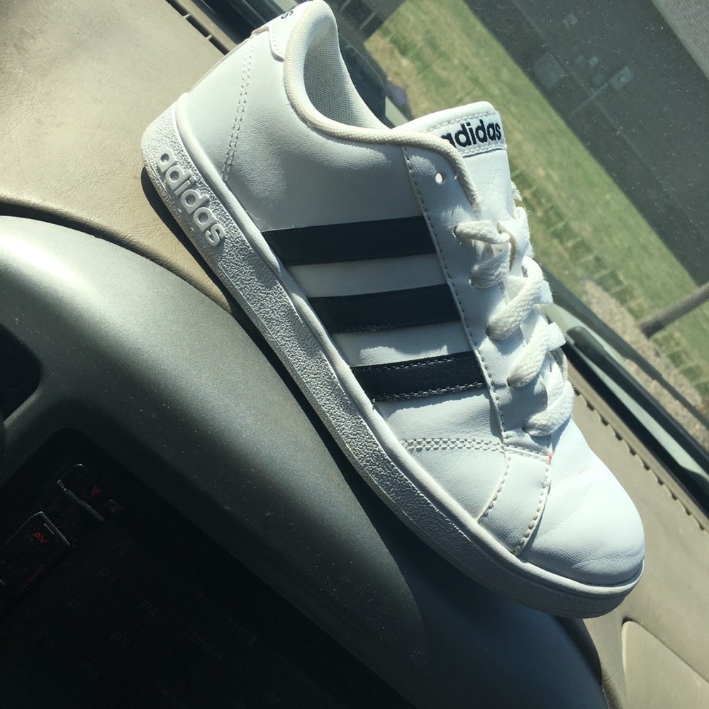 White and Black Adidas Neo Superstar Sneakers